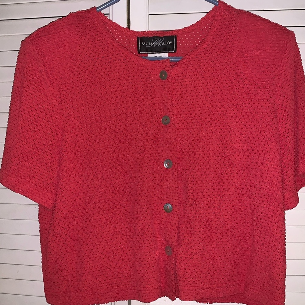 Molly Malloy vintage red crop top size 10